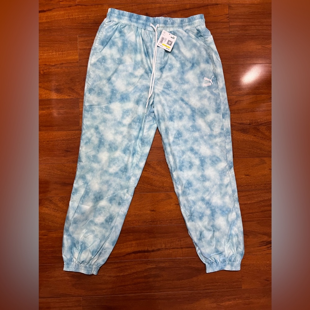 Puma blue tie-dye joggers #tiedye